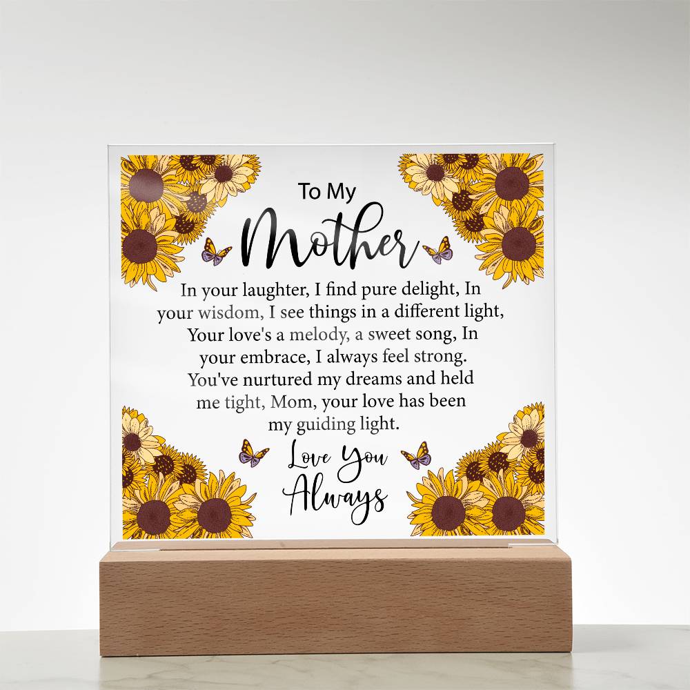 To My Mother SunFlower | Square Acrylic Plaque