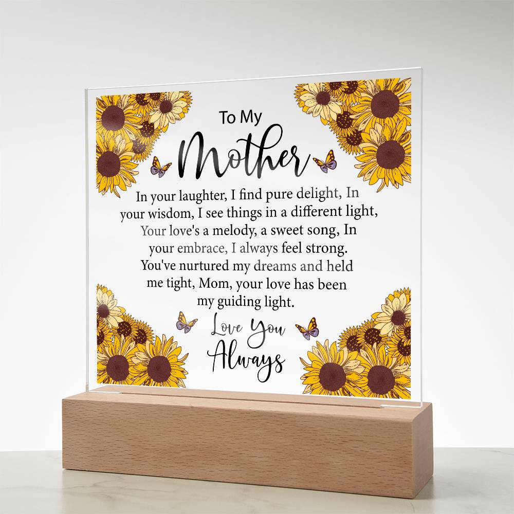 To My Mother SunFlower | Square Acrylic Plaque