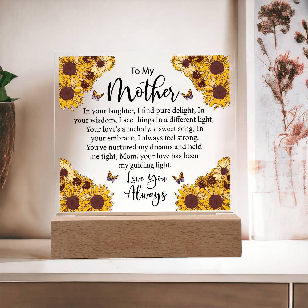 To My Mother SunFlower | Square Acrylic Plaque