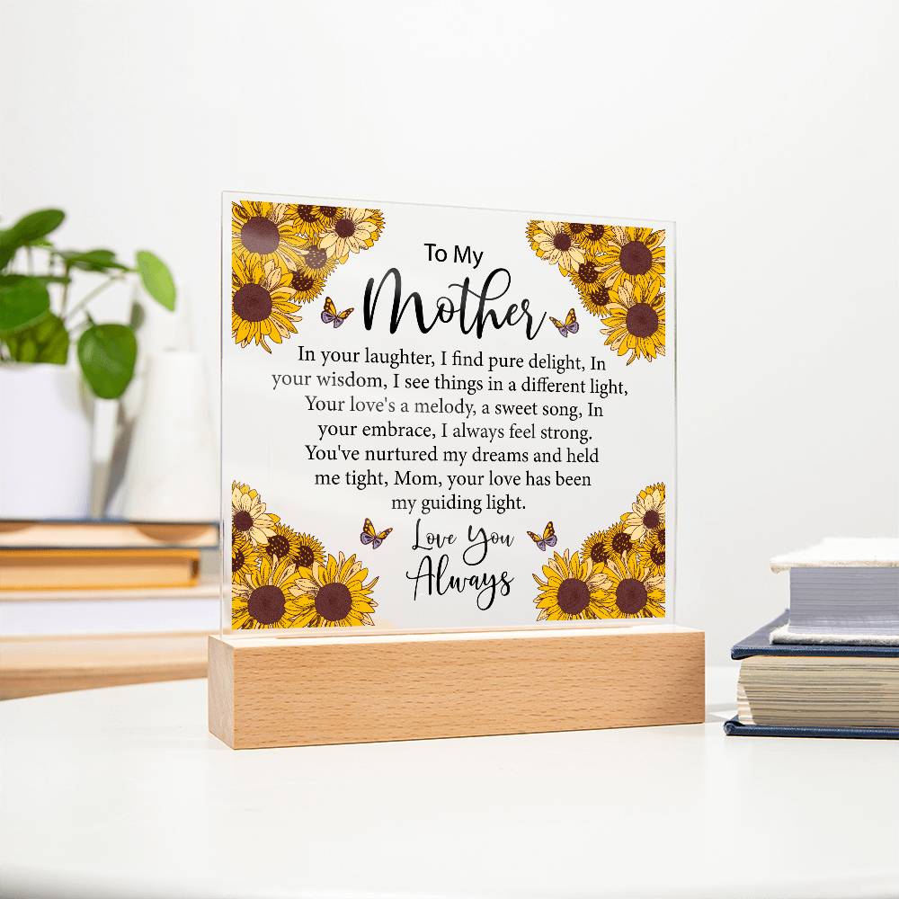 To My Mother SunFlower | Square Acrylic Plaque