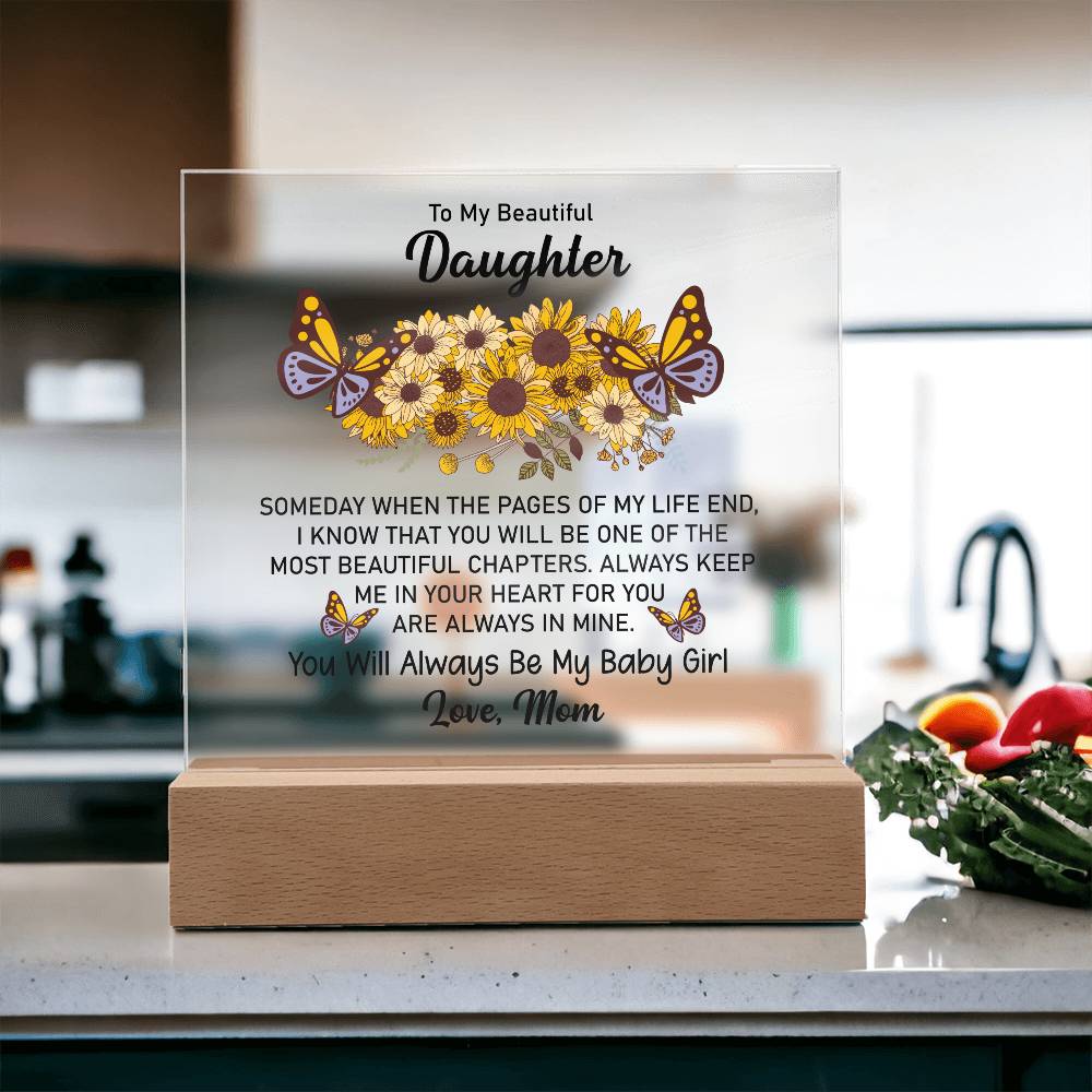 Beautiful Daughter Sunflower | Square Plaque
