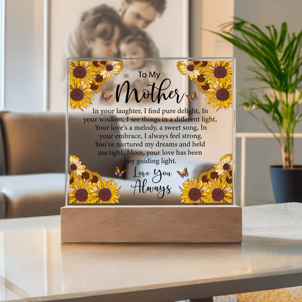 To My Mother SunFlower | Square Acrylic Plaque