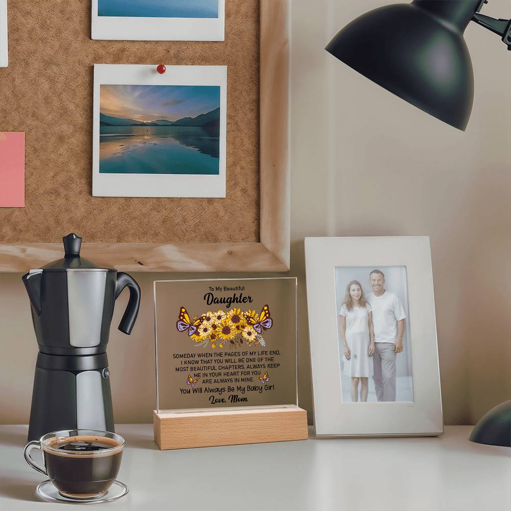 Beautiful Daughter Sunflower | Square Plaque