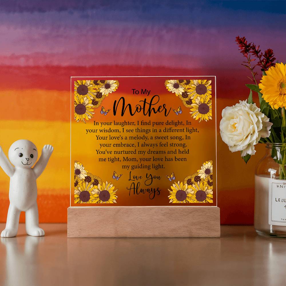 To My Mother SunFlower | Square Acrylic Plaque