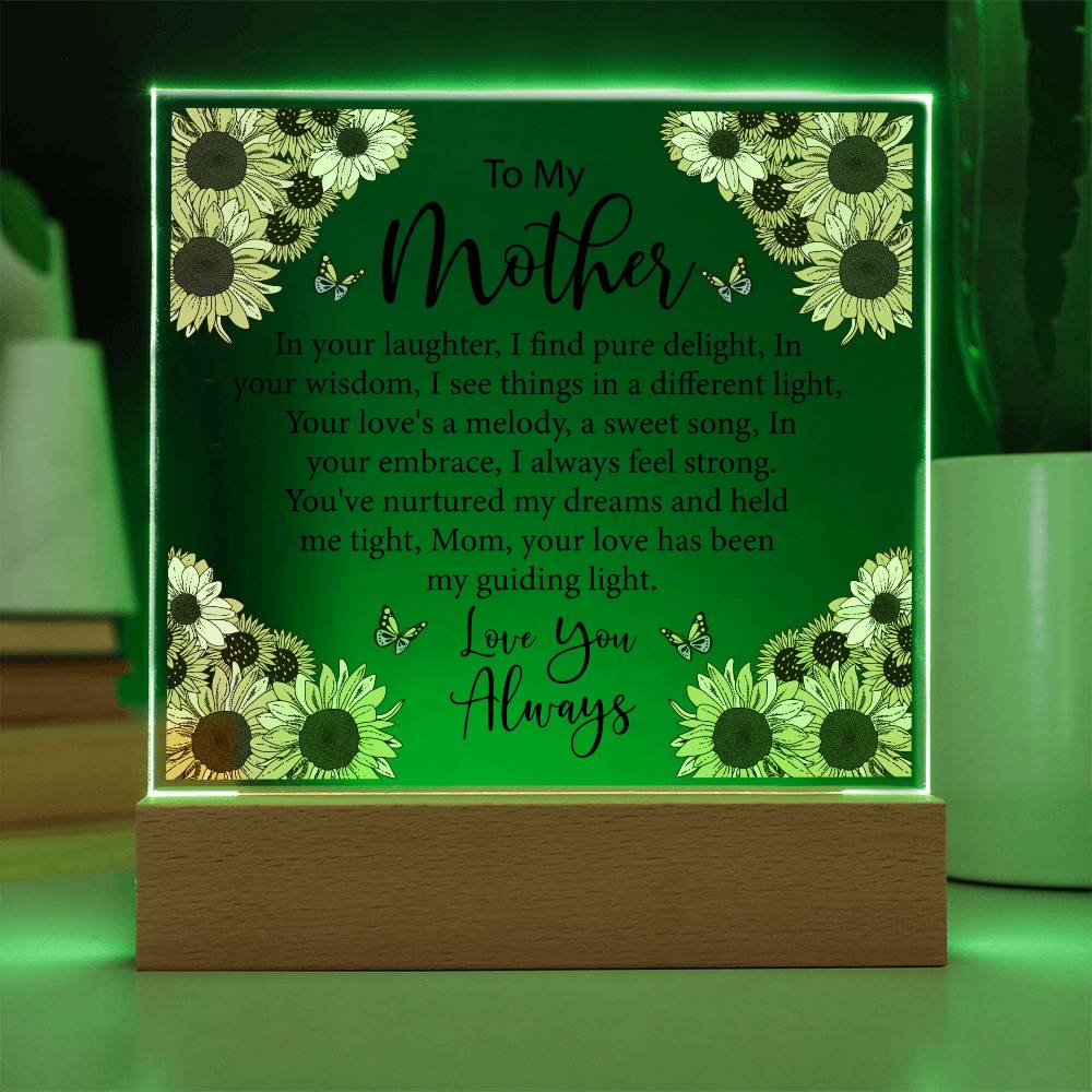 To My Mother SunFlower | Square Acrylic Plaque