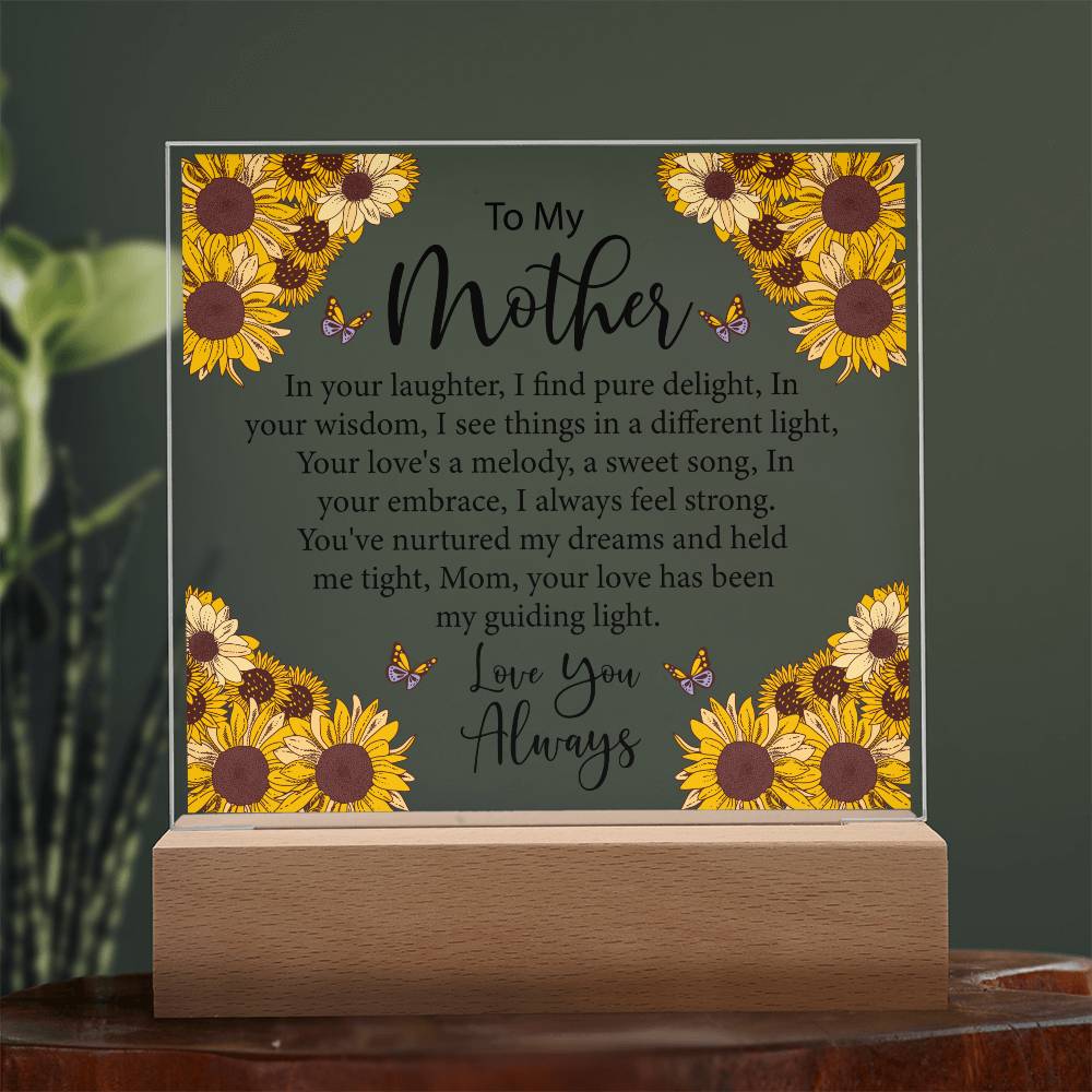 To My Mother SunFlower | Square Acrylic Plaque