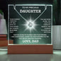 To My Precious Daughter Love, Dad | Keepsake Acrylic & Love Knot Necklace