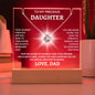 To My Precious Daughter Love, Dad | Keepsake Acrylic & Love Knot Necklace
