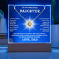 To My Precious Daughter Love, Dad | Keepsake Acrylic & Love Knot Necklace