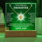 To My Precious Daughter Love, Dad | Keepsake Acrylic & Love Knot Necklace