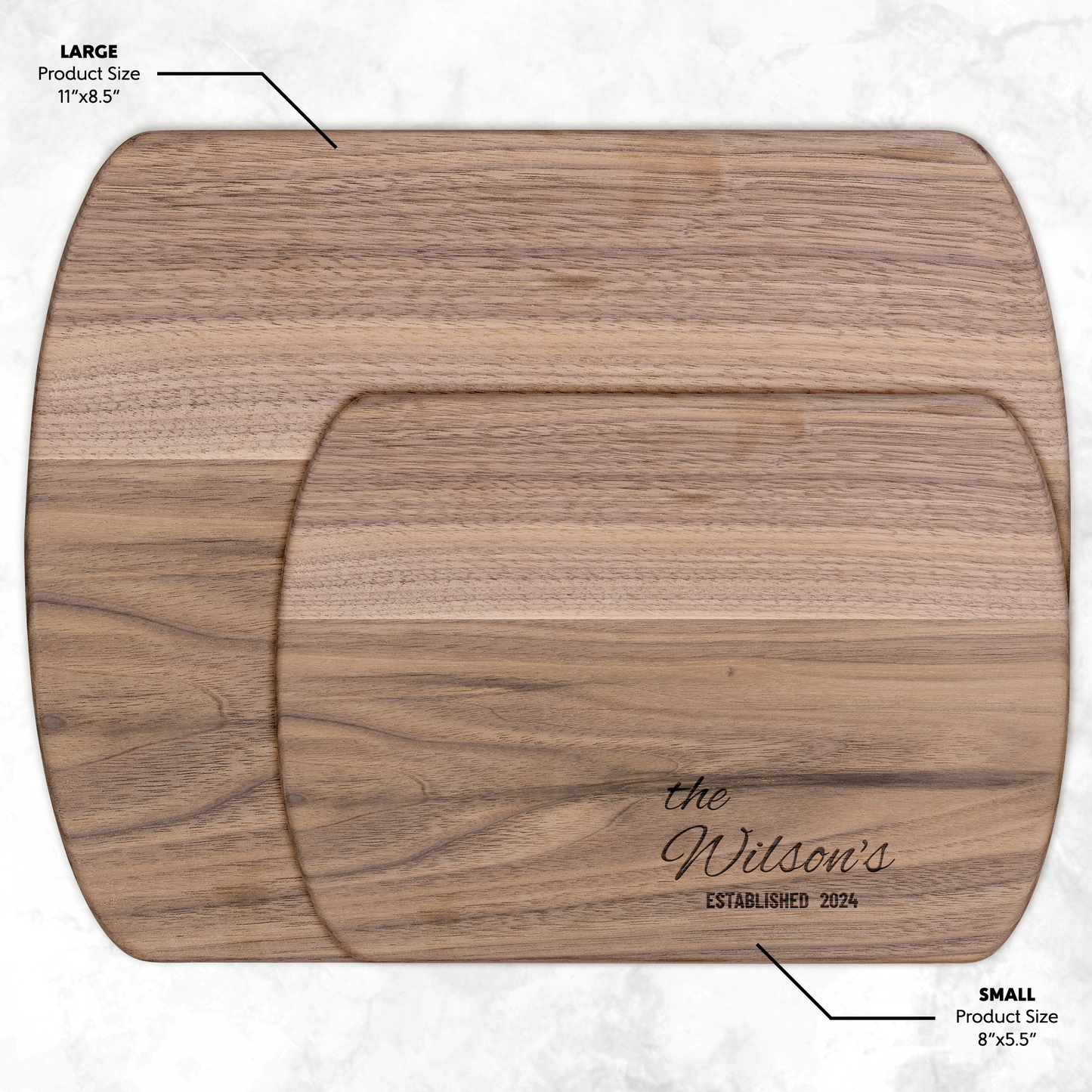 Personalized Family Name Wooden Hardwood Oval Cutting Board