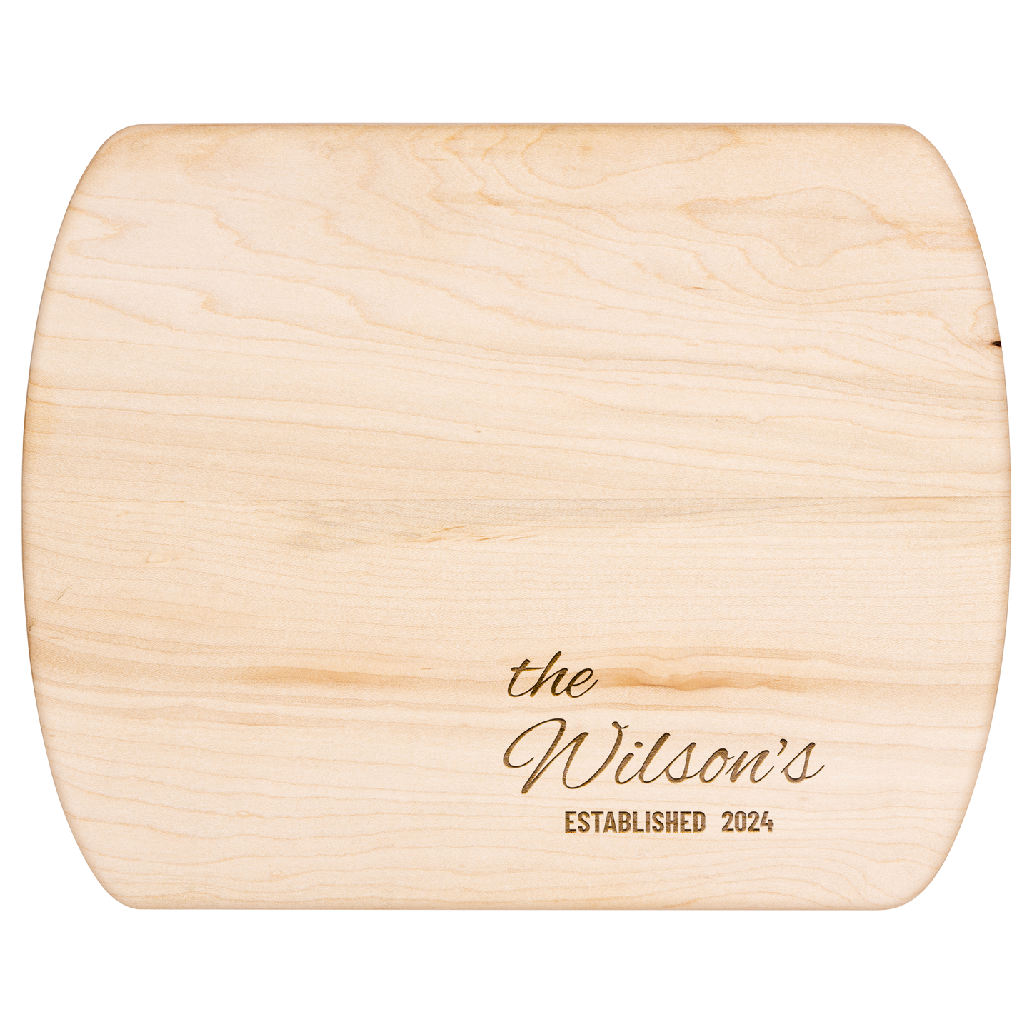 Personalized Family Name Wooden Hardwood Oval Cutting Board