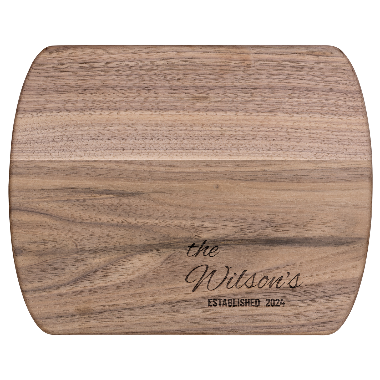 Personalized Family Name Wooden Hardwood Oval Cutting Board