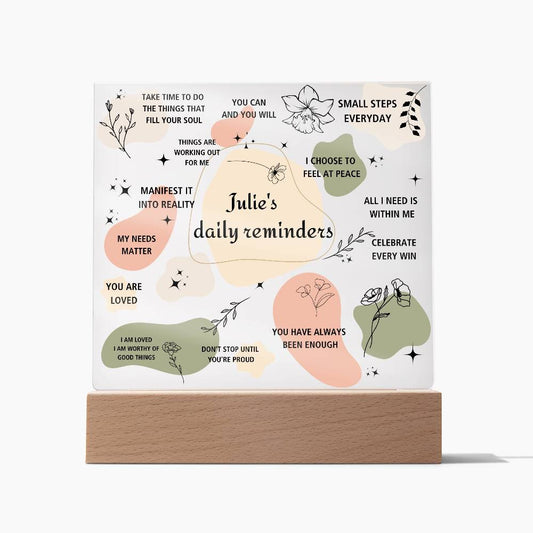 Personalized Name Affirmation Acrylic Square Plaque