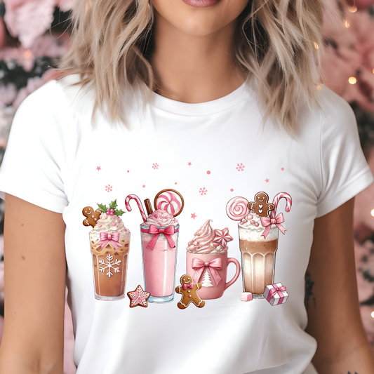 Christmas Coffee Pink Coquette Bow