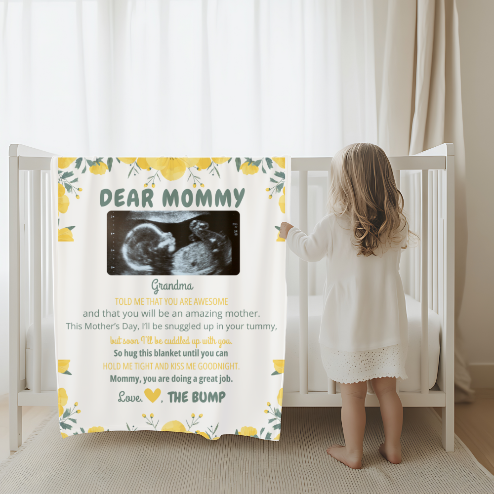 Dear Mommy Love The Bump Personalized Blanket
