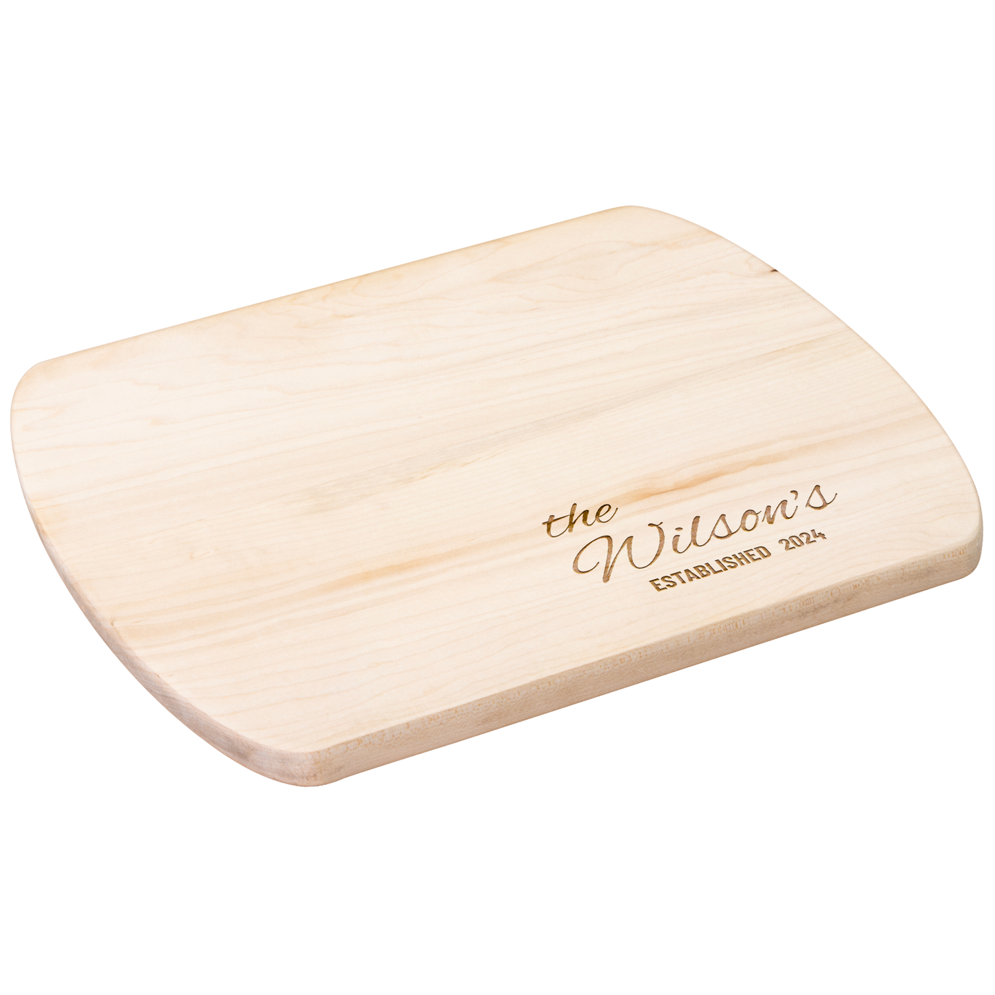 Personalized Family Name Wooden Hardwood Oval Cutting Board
