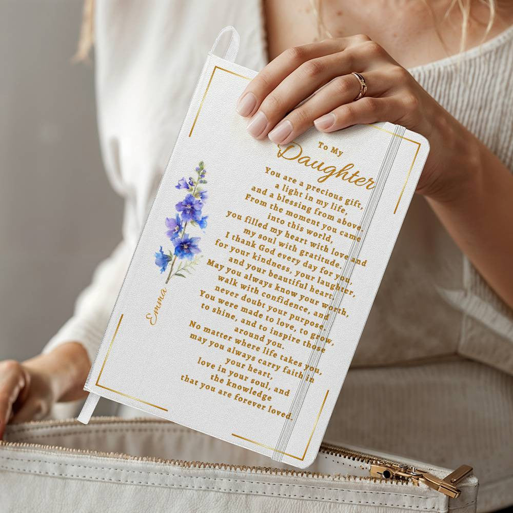 Personalized Name & Birth Flower Bound Journal