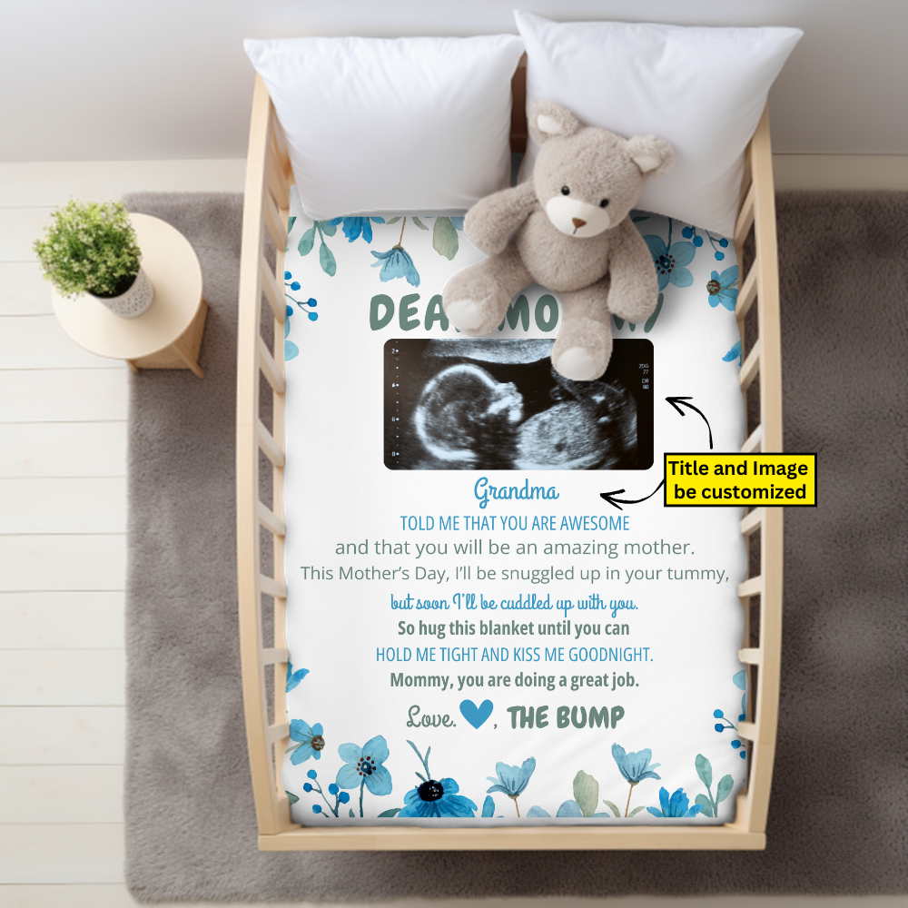 Dear Mommy Love The Bump Personalized Blanket