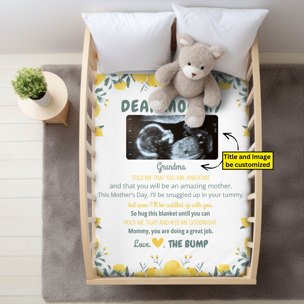 Dear Mommy Love The Bump Personalized Blanket