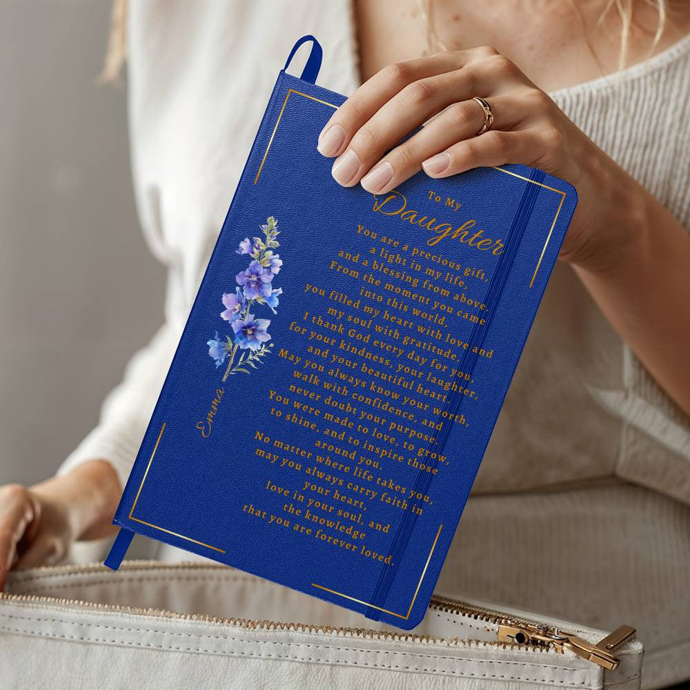 Personalized Name & Birth Flower Bound Journal