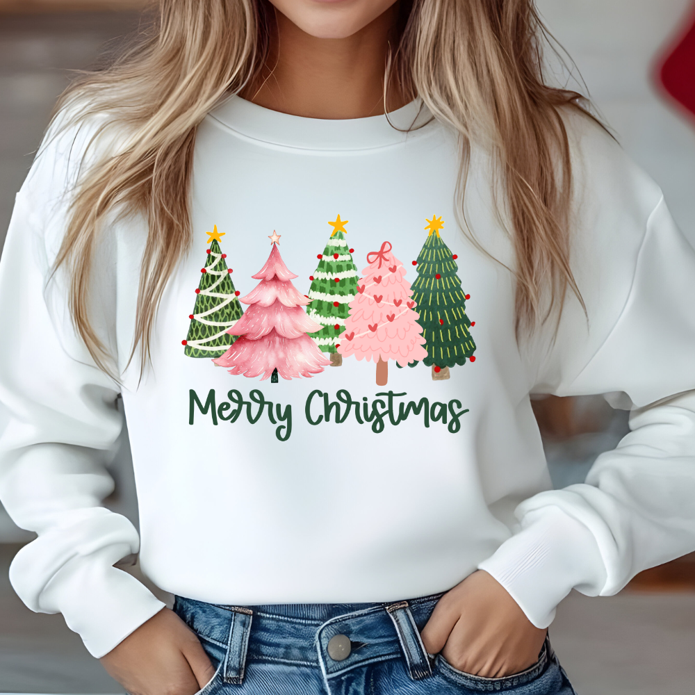 Merry Christmas Trees Pink Christmas