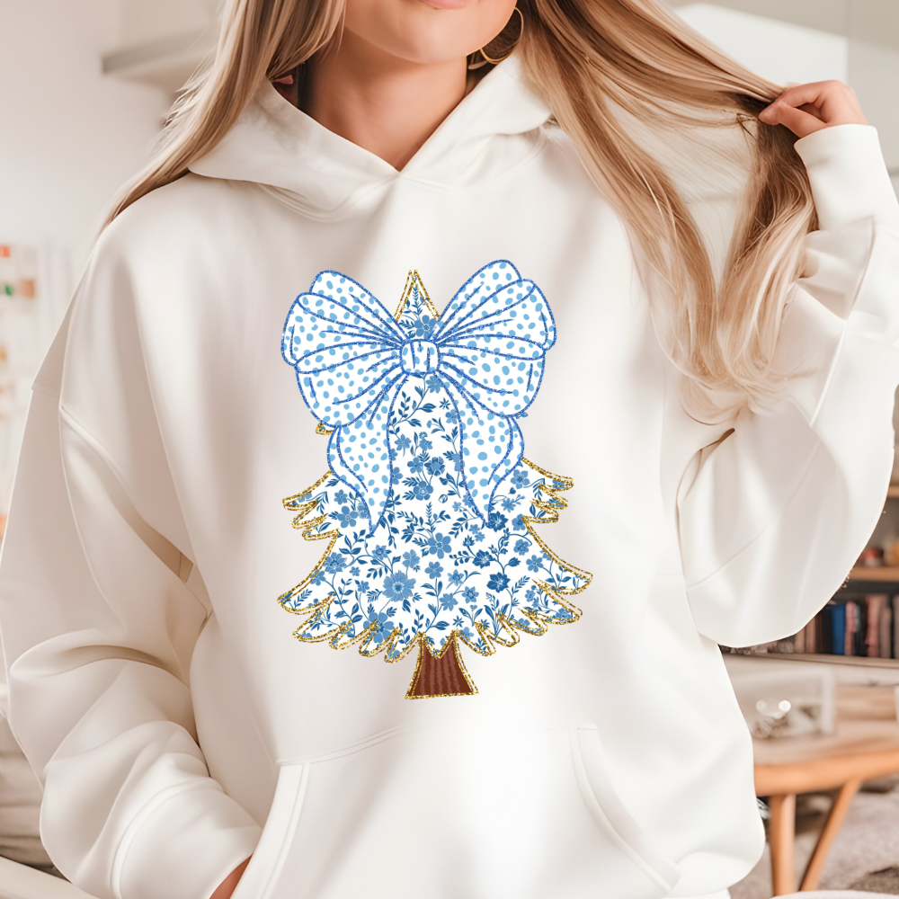 Glitter Blue Coquette Christmas Tree