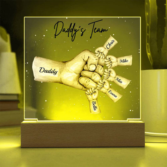 Daddy's Team Personalized Acrylic LED Plaque