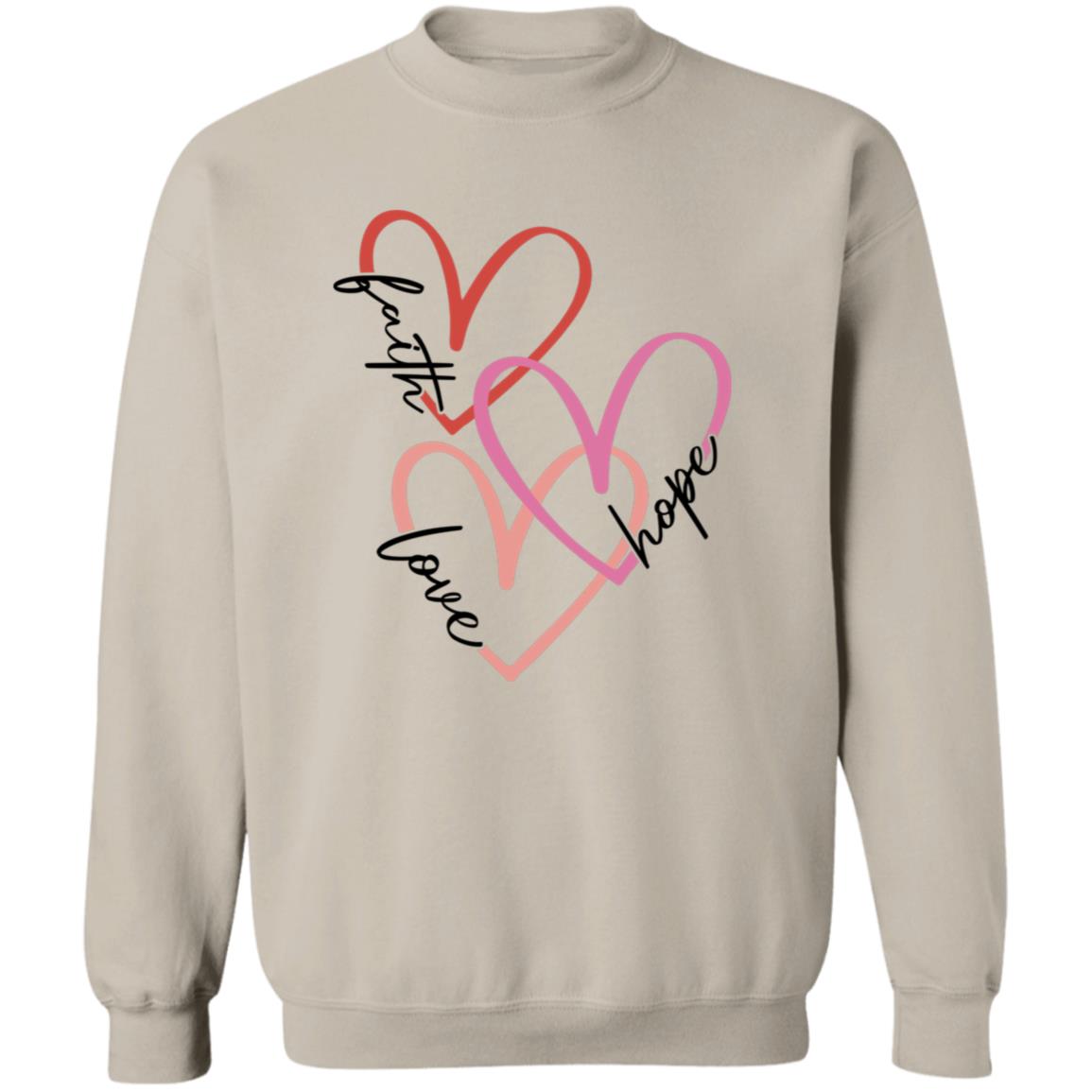 Faith Hope Love Hearts Sweatshirt