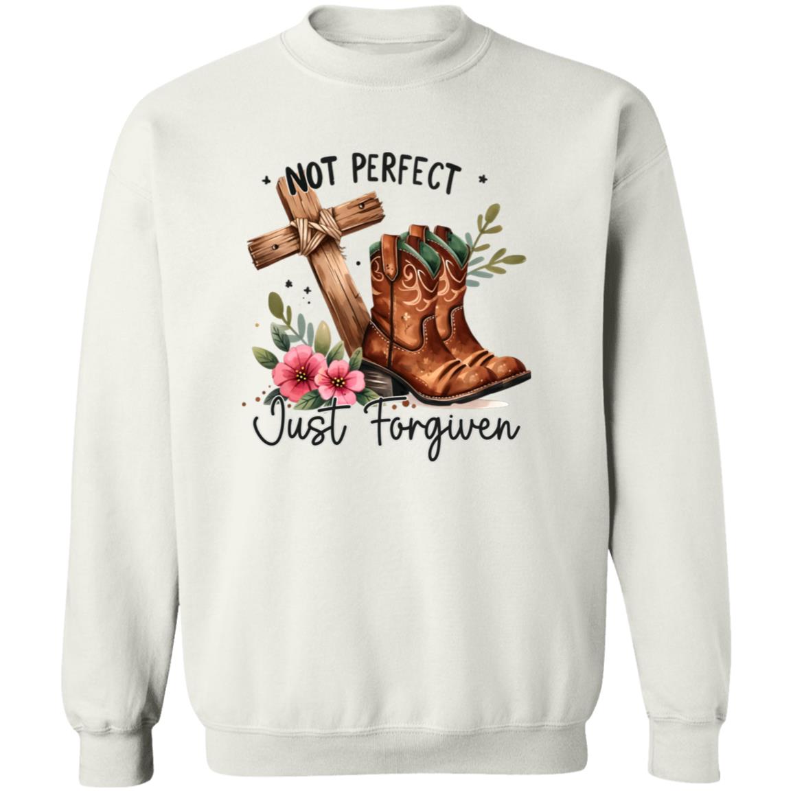 Not Perfect Just Forgiven Boots Sweatshirt