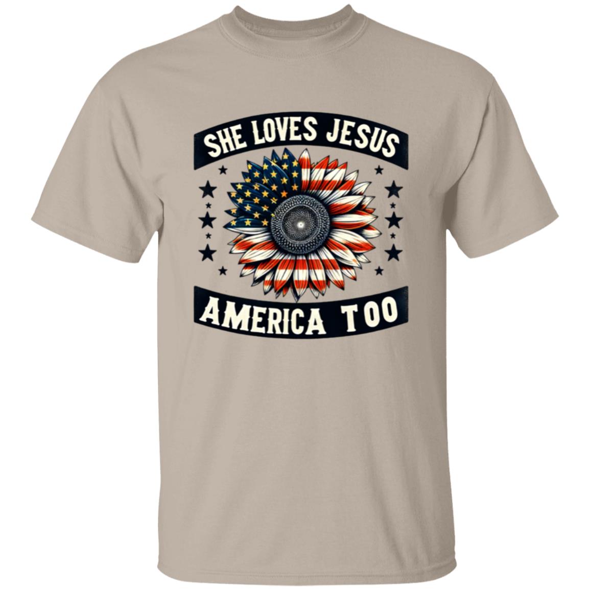 She Loves Jesus, America Too T-Shirt
