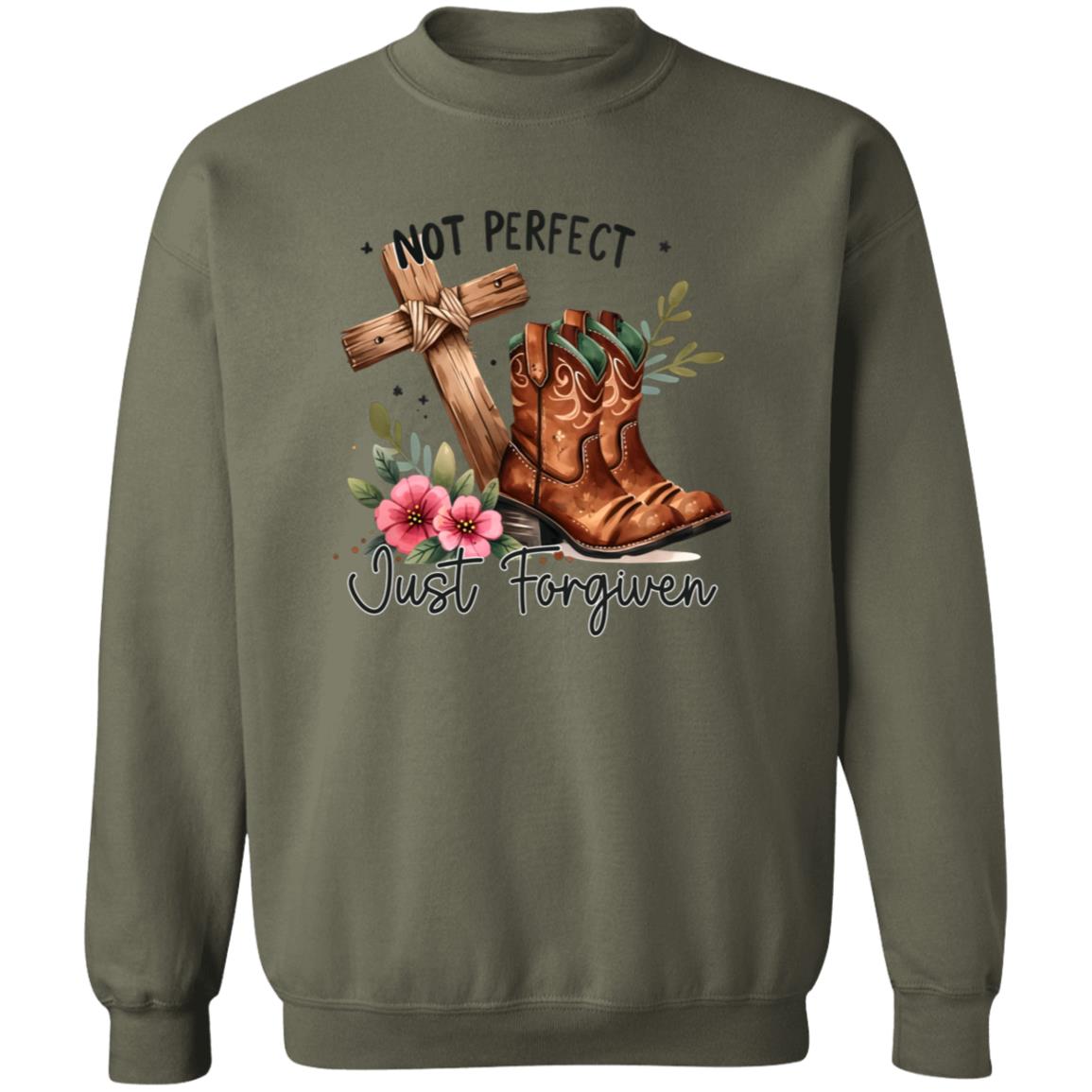 Not Perfect Just Forgiven Boots Sweatshirt
