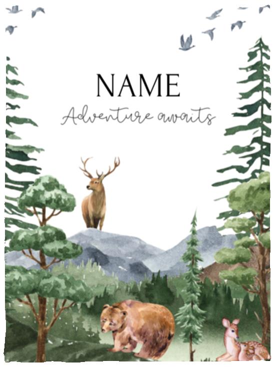 PERSONALIZED WOODLAND ANIMAL BABY BLANKET