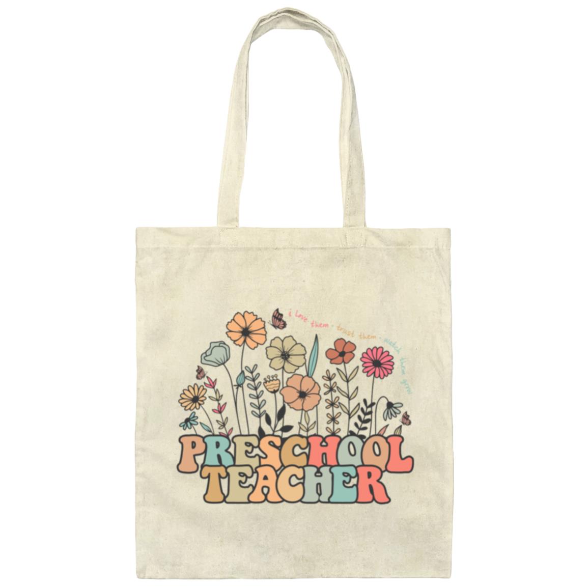 Preschool Teacher Flower Tote Bag