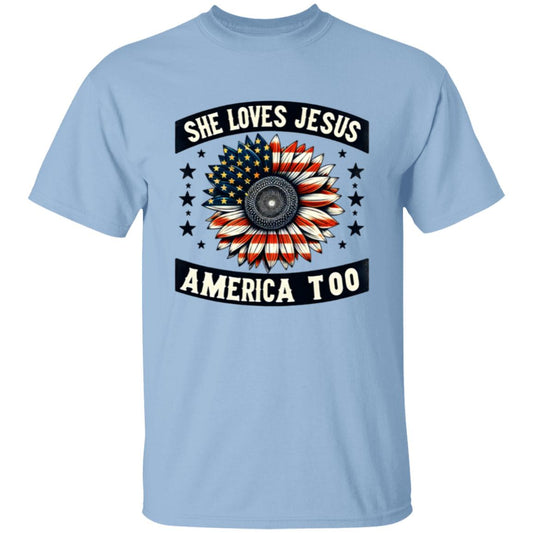 She Loves Jesus, America Too T-Shirt