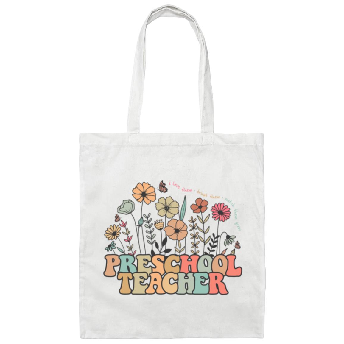 Preschool Teacher Flower Tote Bag