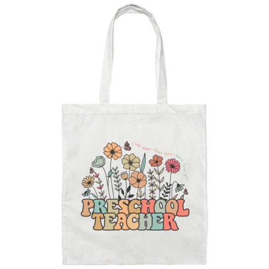 Preschool Teacher Flower Tote Bag
