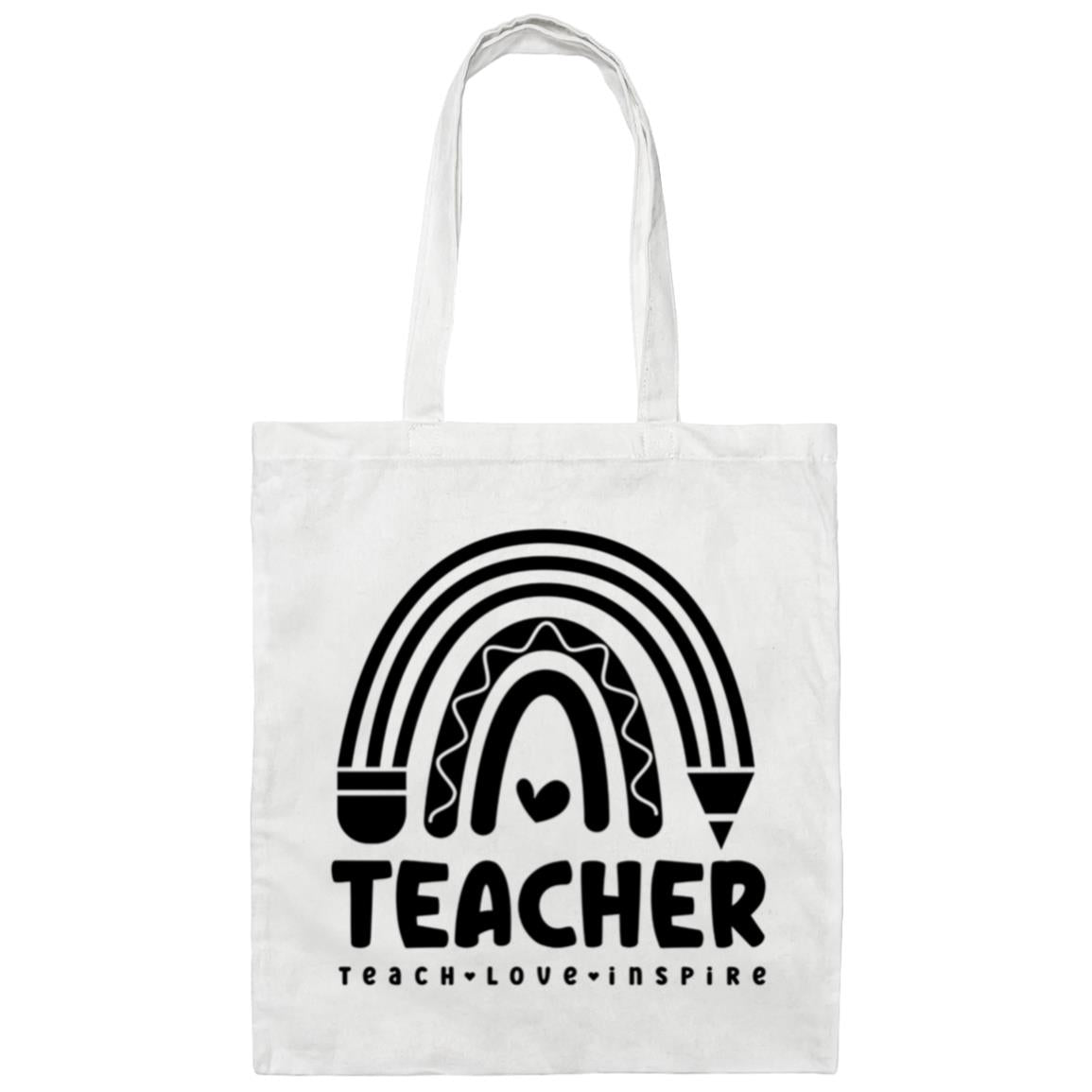 Teacher Rainbow in Black Tote Bag