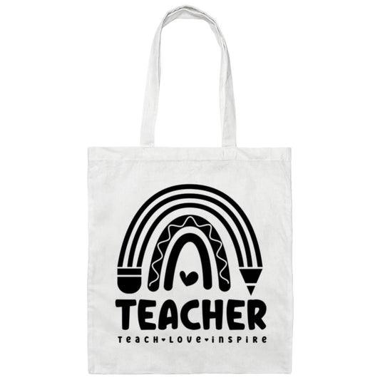 Teacher Rainbow in Black Tote Bag