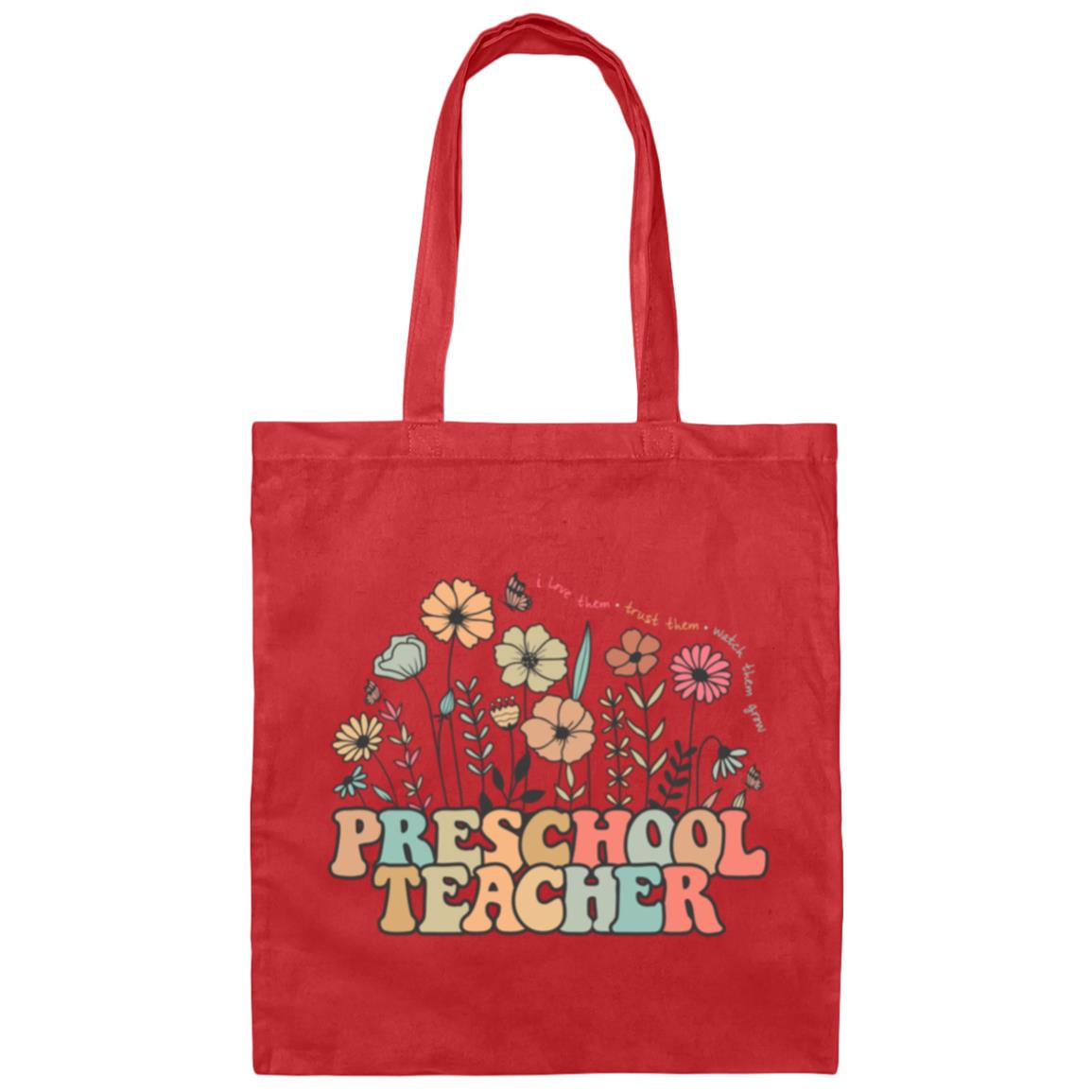 Preschool Teacher Flower Tote Bag