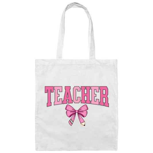Teacher Pink Bow Tote Bag
