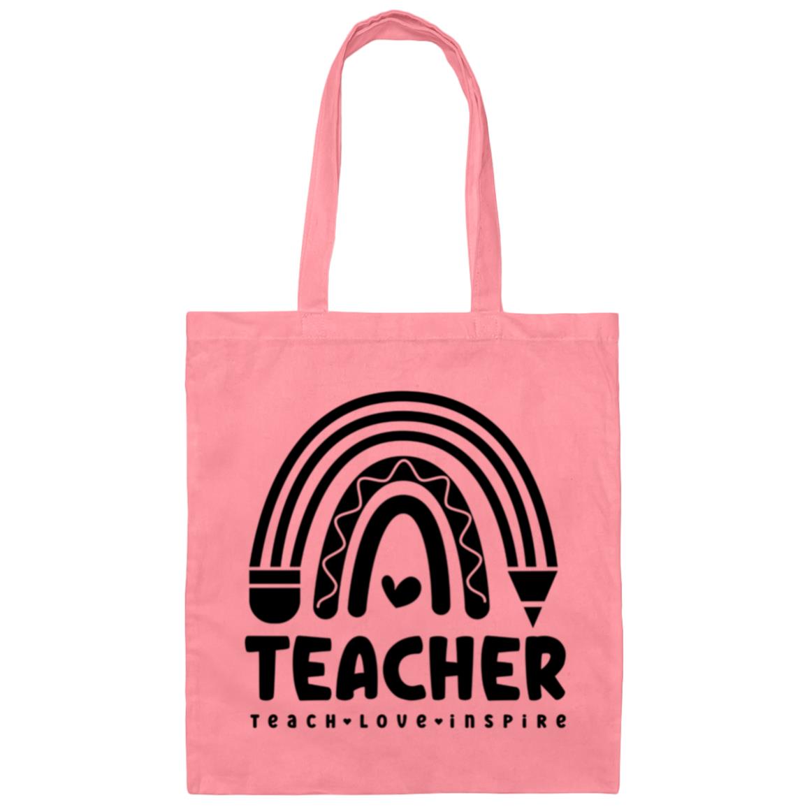 Teacher Rainbow in Black Tote Bag