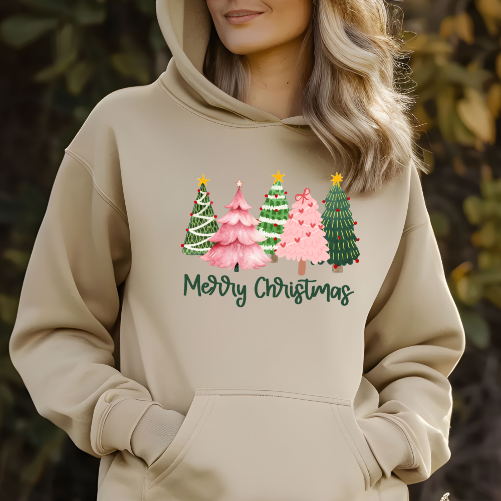 Merry Christmas Trees Pink Christmas