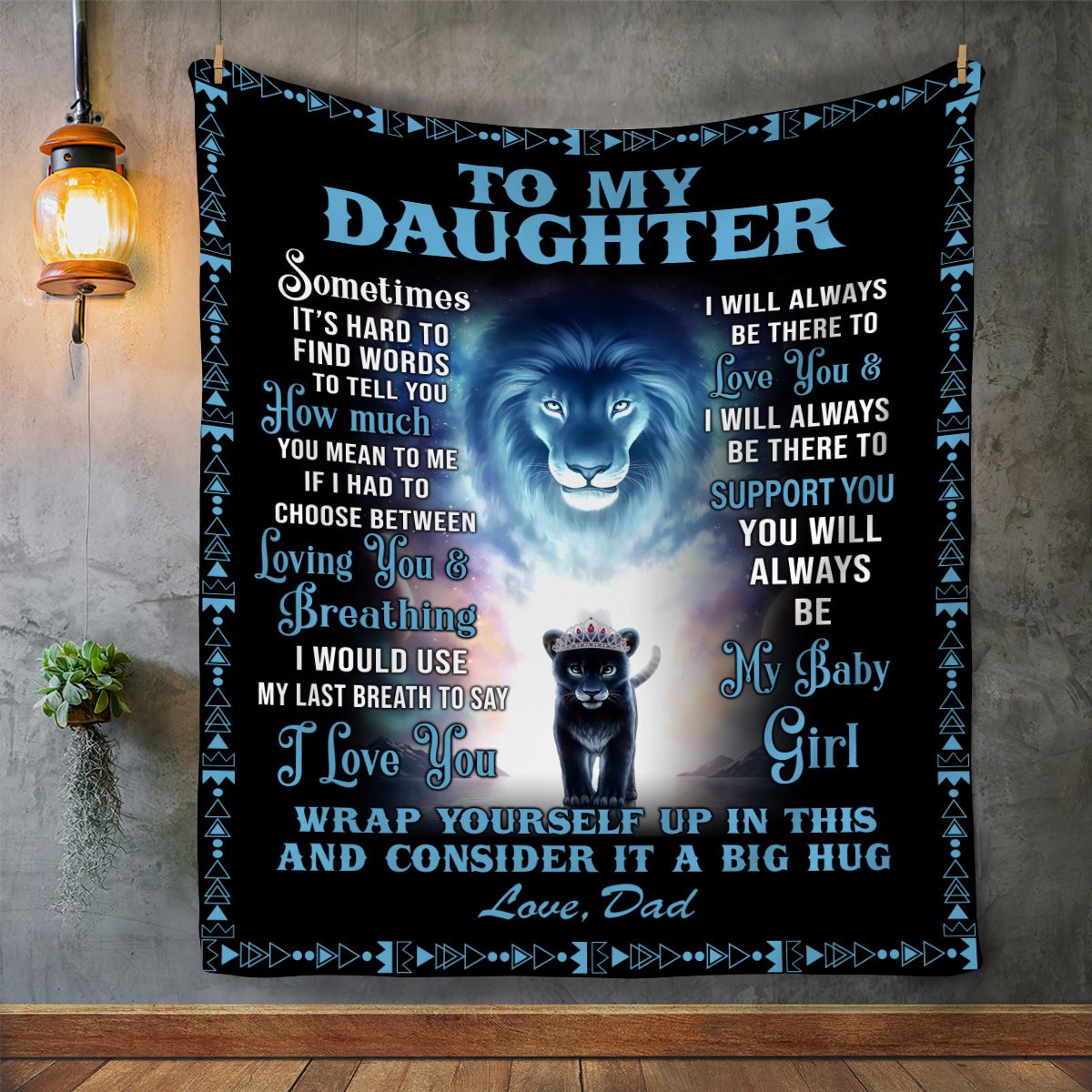 To My Daughter | Love Dad | Premium Sherpa Blanket 50x60 (Throw)