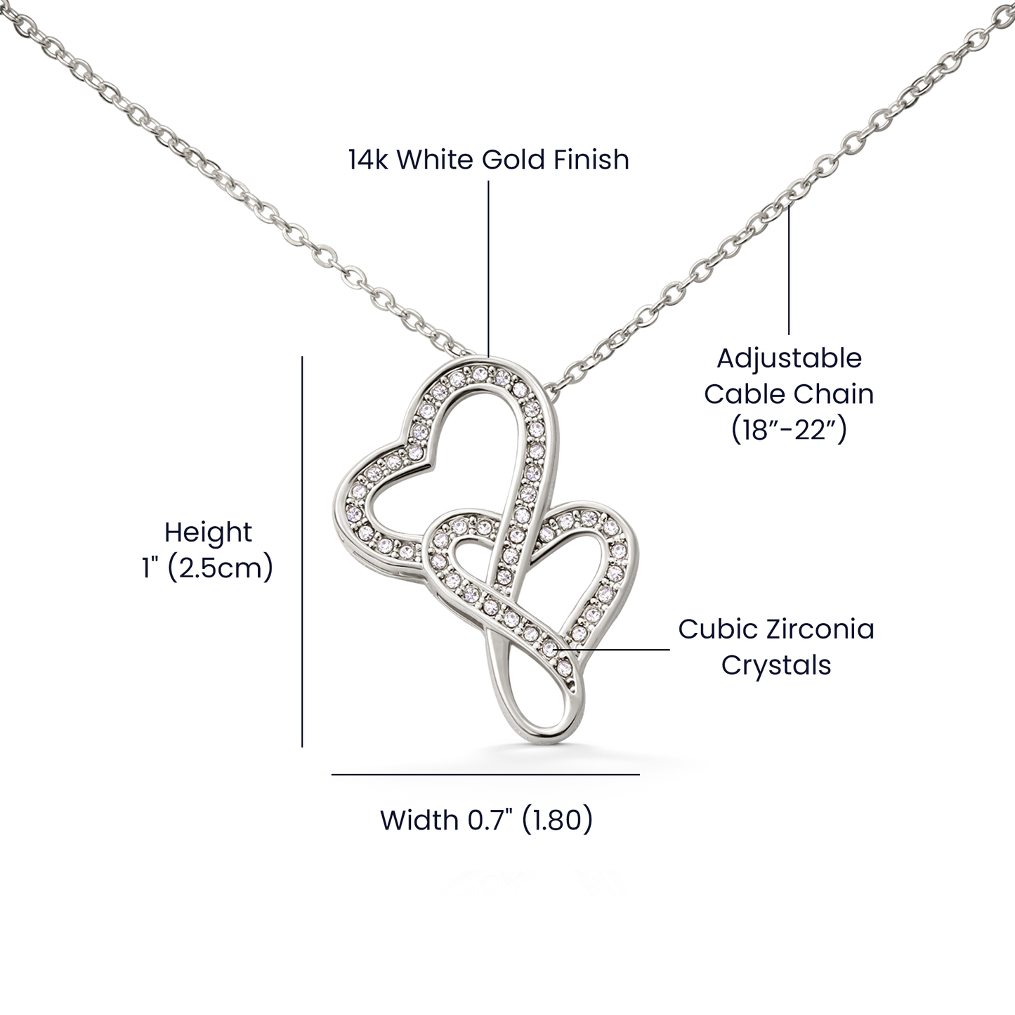 “To My Wife - A Journey of Love Message Card” Heart-to-heart Pendant Necklace