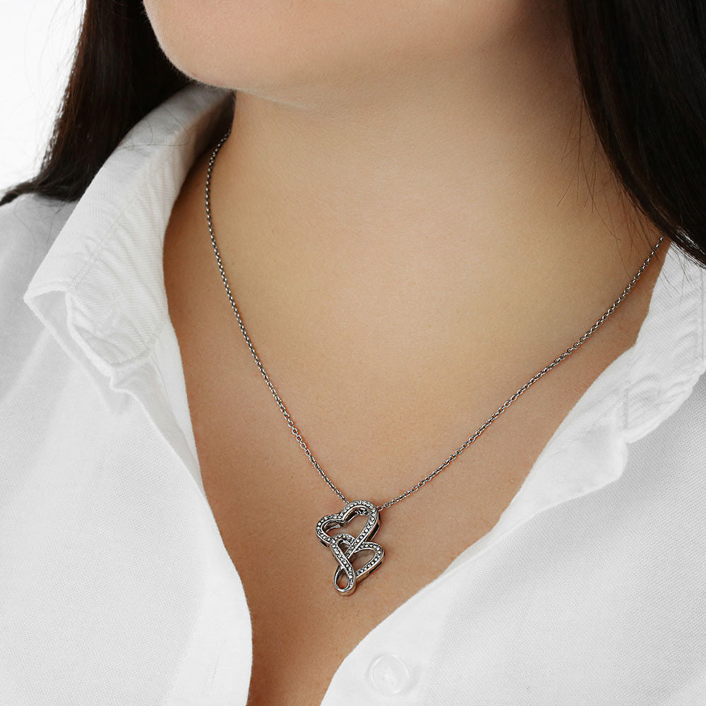 “To My Wife - A Journey of Love Message Card” Heart-to-heart Pendant Necklace