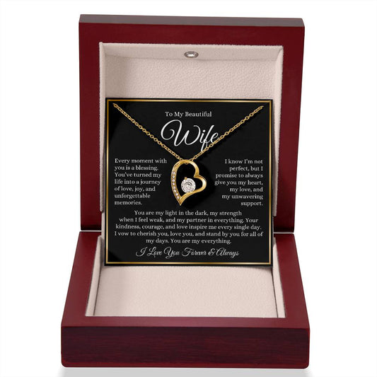 “To My Wife - A Journey of Love Message Card” Forever Love Necklace