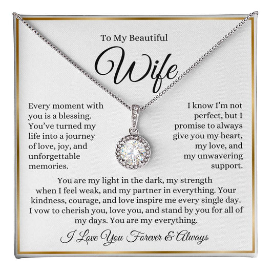 “To My Wife - A Journey of Love Message Card” Eternal Hope Necklace