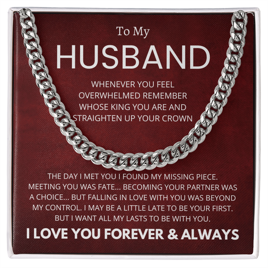 To My Husband : Fate : Cuban Link Chain
