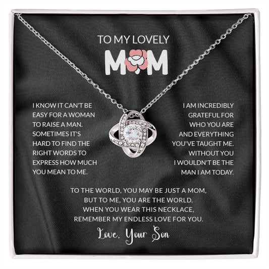 To My Lovely Mom | Remember My Endless Love For You - Love Knot Necklace